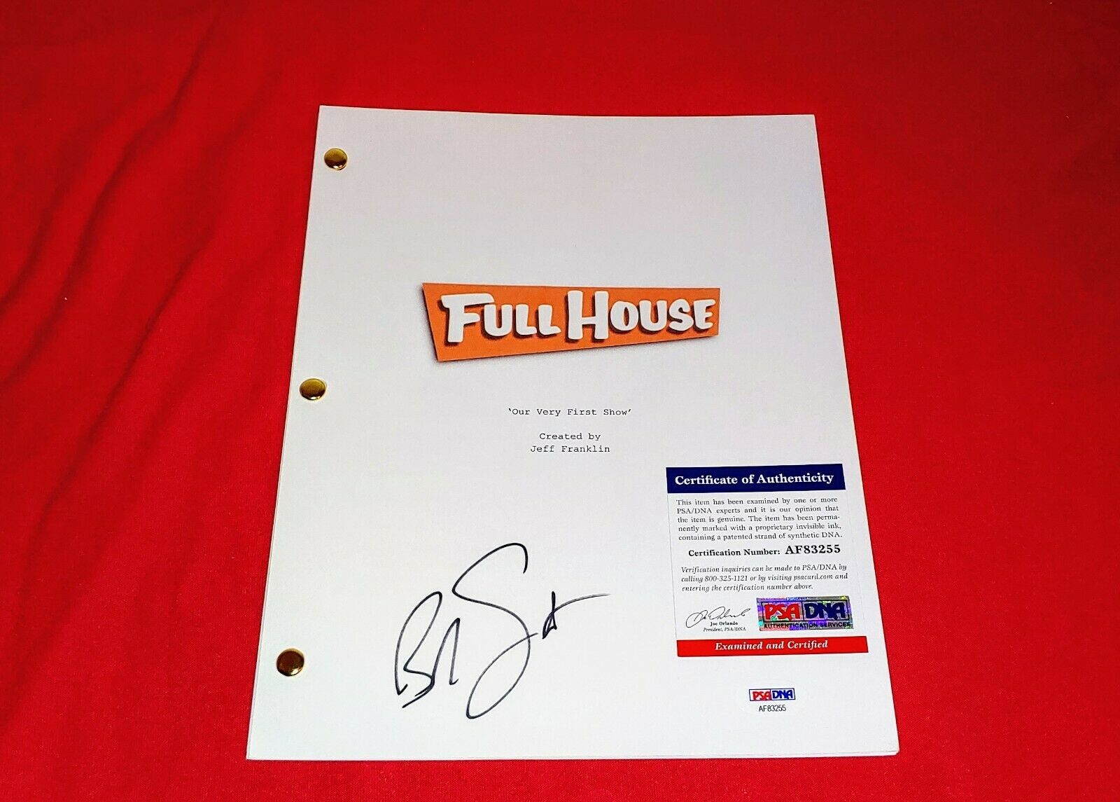 Bob Saget Full House Show Autograph Signed Episode 1 Full Script Psa/dna Coa