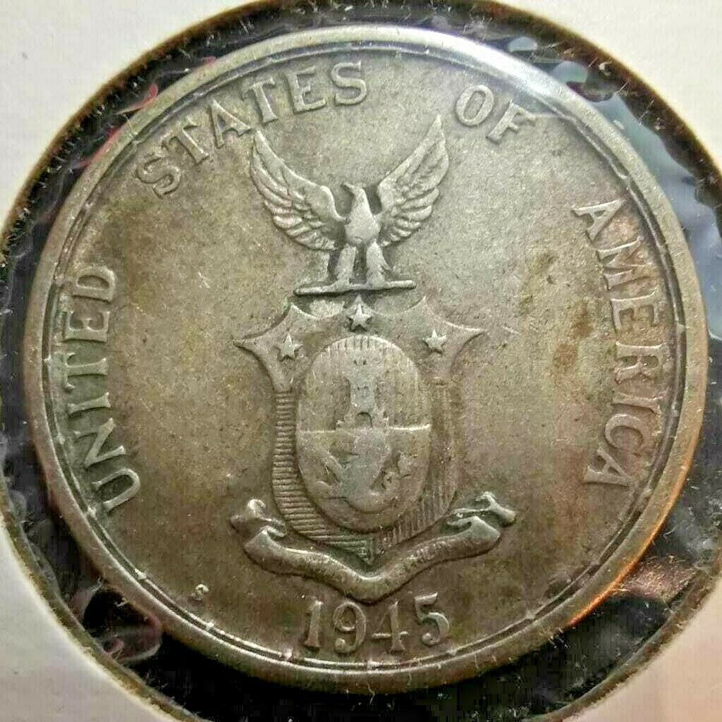 1945 Filipinas Fifty (50) Centavos - Silver