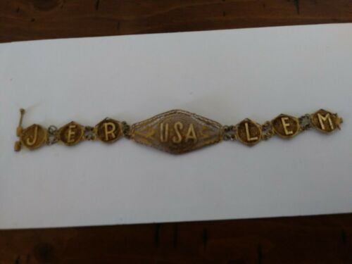 Jerusalem Bracelet 1944 Handmade Intricate Vintage. Unique Closure