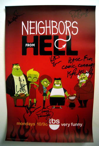 Neighbors From Hell Cast *signed Poster Sdcc San Diego Comic Con 2010 Rare Oop