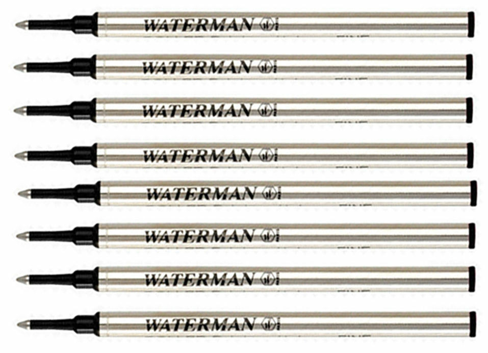 Waterman Rollerball Pen Refills Black F Pt Fits All Waterman Rollers Lot Of 8