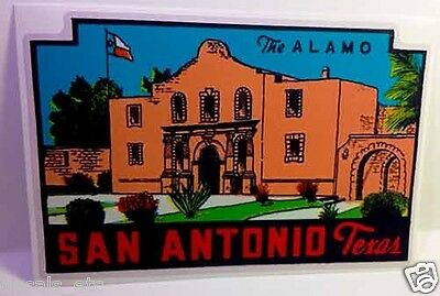 San Antonio Texas Vintage Style Travel Decal / Vinyl Sticker, Luggage Label