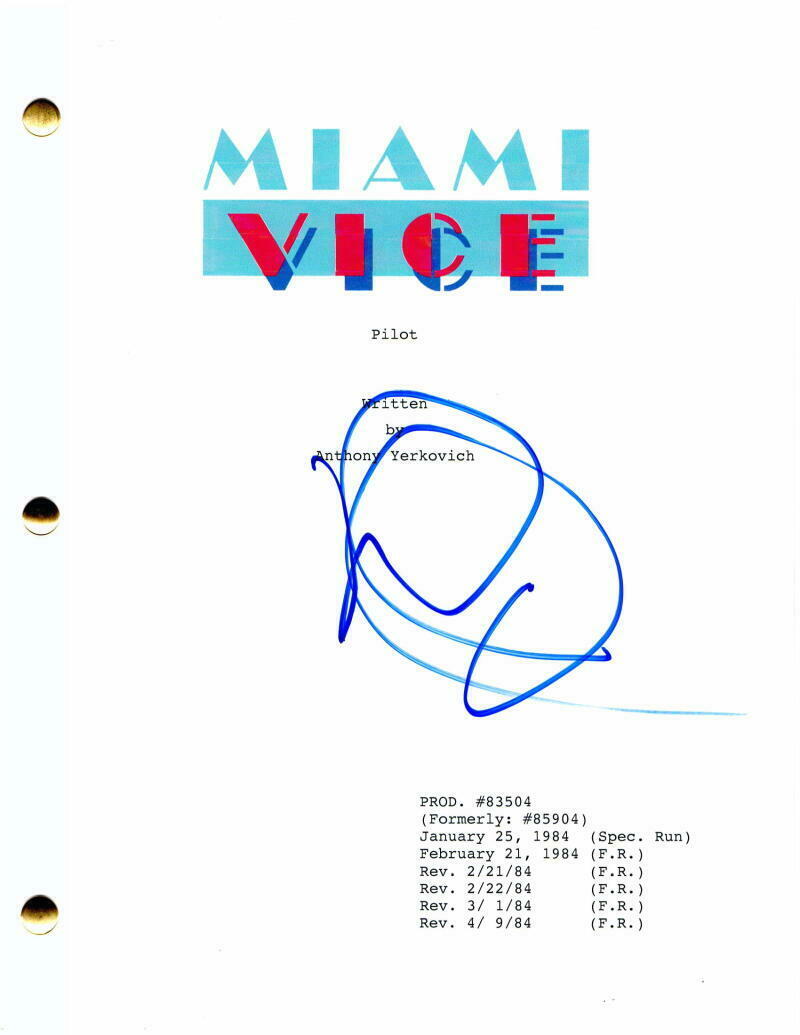 Don Johnson Signed Autograph Miami Vice Full Pilot Script - Sonny Corckett Rare!
